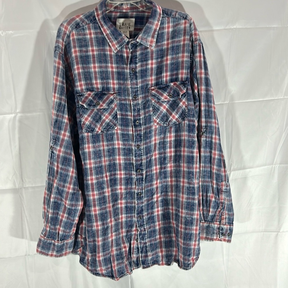 True nation, men’s button-down casual flannel. 2XLT